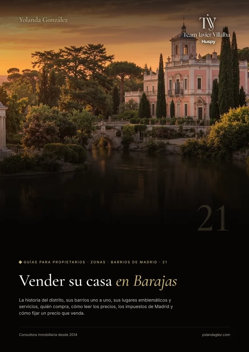 Portada de la guía Vender en Barajas: historia, barrios, servicios, el comprador y cómo fijar el precio