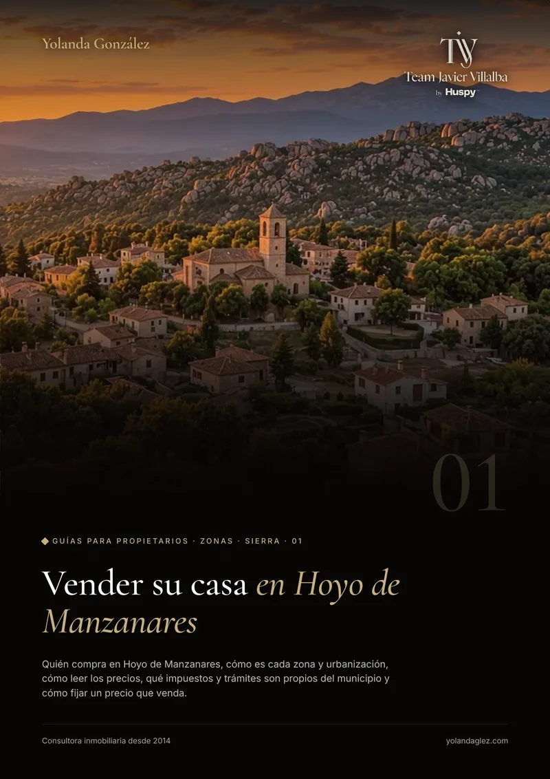 Portada de la guía Vender en Hoyo de Manzanares: el comprador, las zonas, los impuestos locales y cómo fijar el precio
