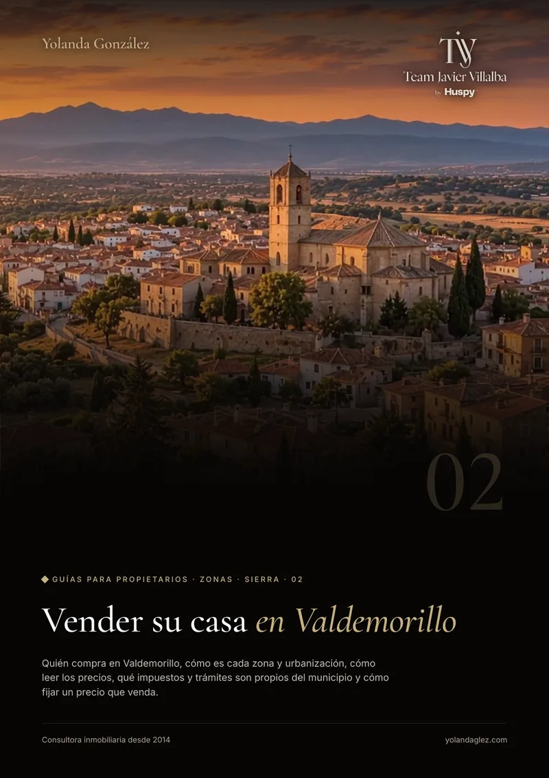 Portada de la guía Vender en Valdemorillo: el comprador, las zonas, los impuestos locales y cómo fijar el precio