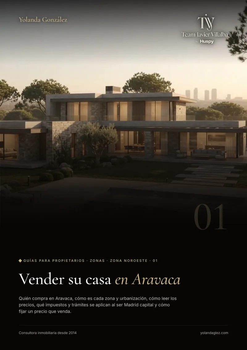 Portada de la guía Vender en Aravaca: el comprador, las zonas, los impuestos y cómo fijar el precio