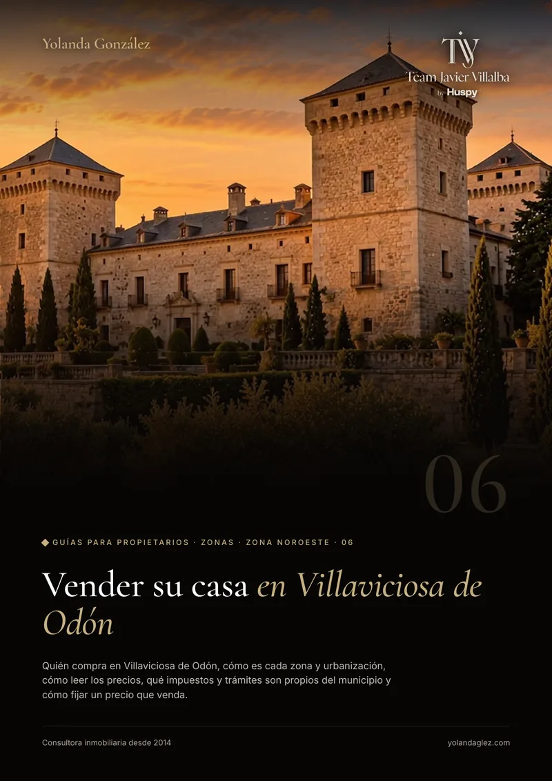 Portada de la guía Vender en Villaviciosa de Odón: el comprador, las zonas, los impuestos locales y cómo fijar el precio