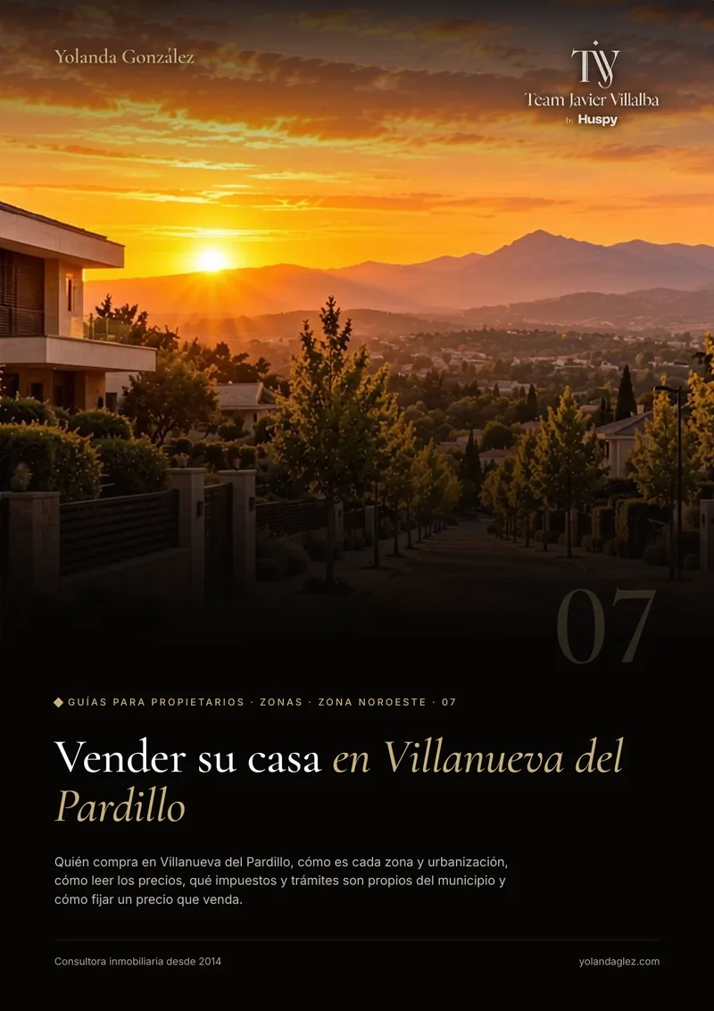 Portada de la guía Vender en Villanueva del Pardillo: el comprador, las zonas, los impuestos locales y cómo fijar el precio